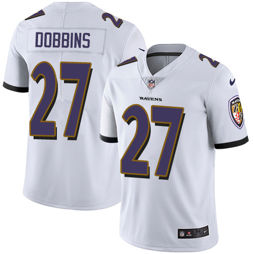 Nike Ravens #27 J.K. Dobbins White Youth Stitched NFL Vapor Untouchable Limited Jersey
